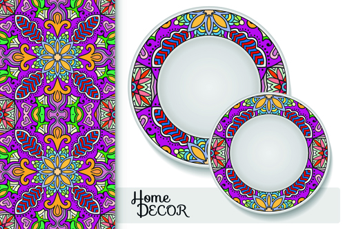 Ethnic decorative pattern background art vector 11