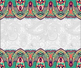 Ethnic ornament pattern seamless border vector 01