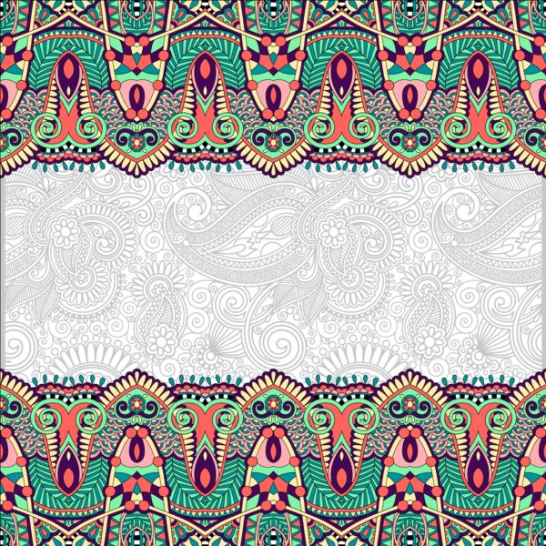 Ethnic ornament pattern seamless border vector 01
