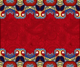 Ethnic ornament pattern seamless border vector 02