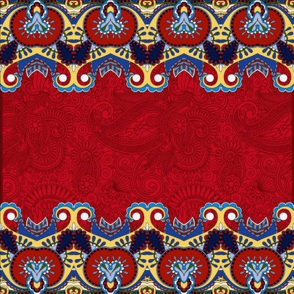 Ethnic ornament pattern seamless border vector 02