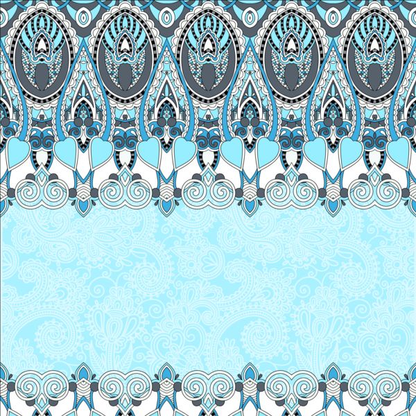 Ethnic ornament pattern seamless border vector 03