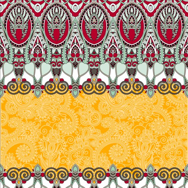 Ethnic ornament pattern seamless border vector 04