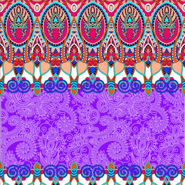 Ethnic ornament pattern seamless border vector 05