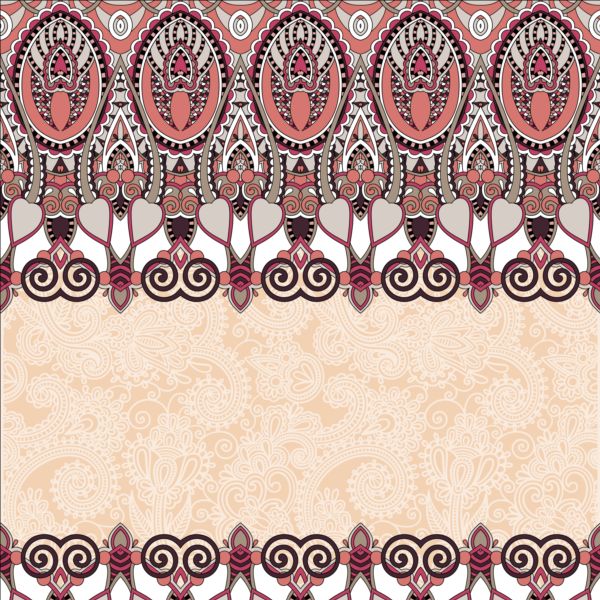 Ethnic ornament pattern seamless border vector 06