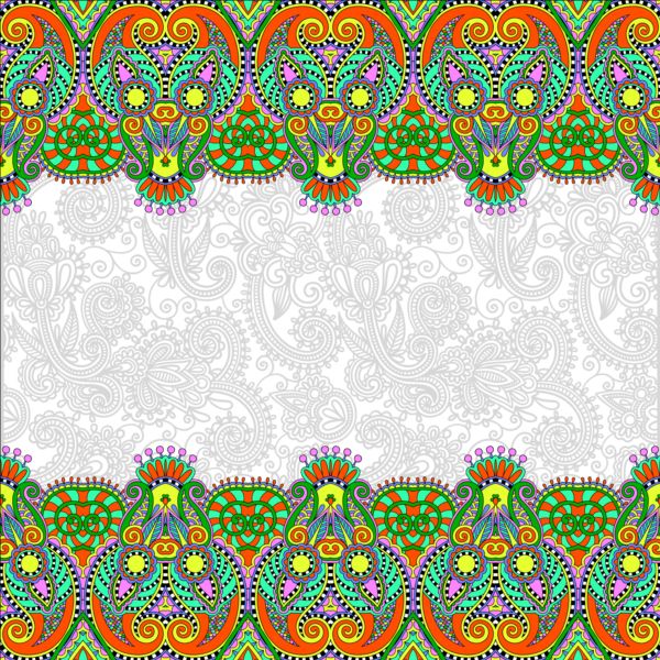 Ethnic ornament pattern seamless border vector 07