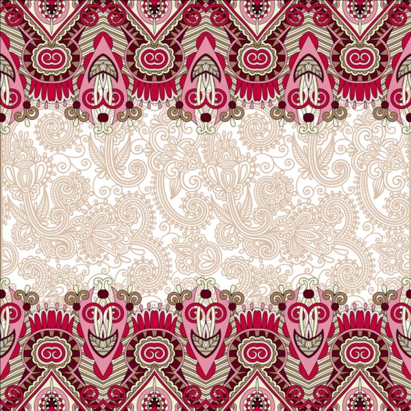 Ethnic ornament pattern seamless border vector 09