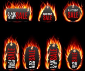Fire with sale tags vector material