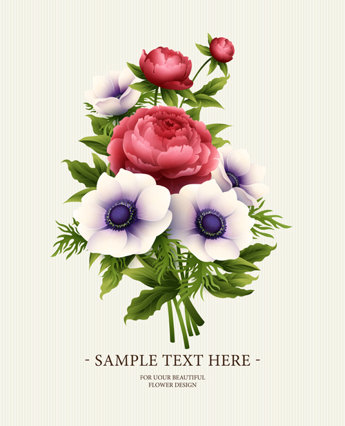 Flower design vintage invitations card vector 03