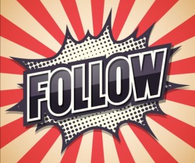 Follow comic speech bubble vector