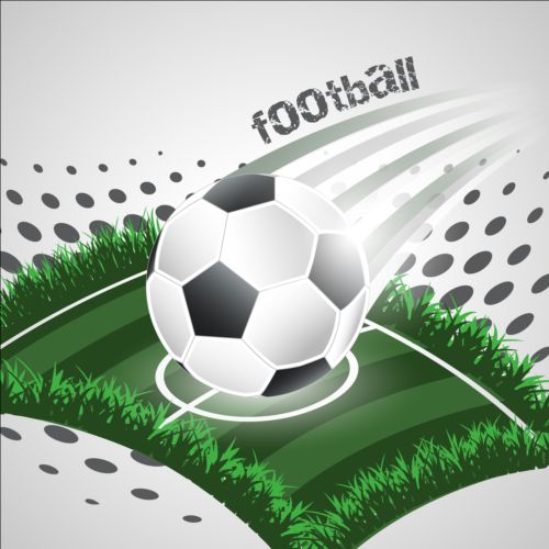 Football field with soccer background vector 02