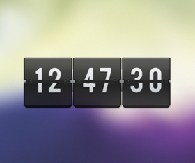 Free transparent flip clock PSD