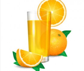 Fresh orange juice vector material 01