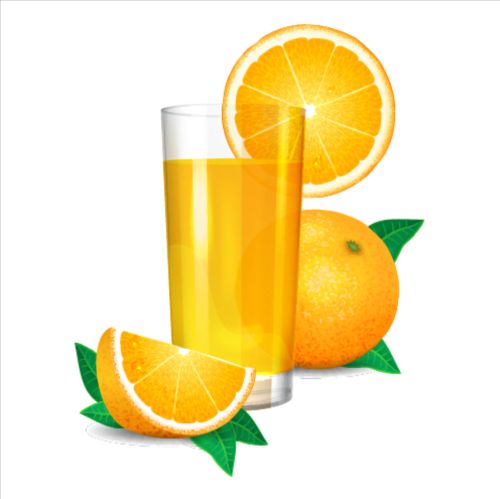 Fresh orange juice vector material 01