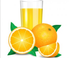 Fresh orange juice vector material 02