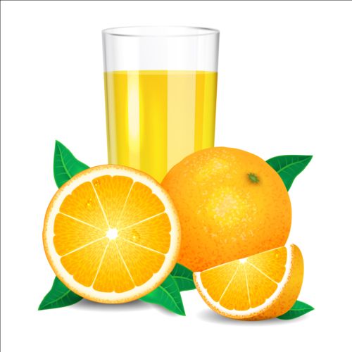 Fresh orange juice vector material 02