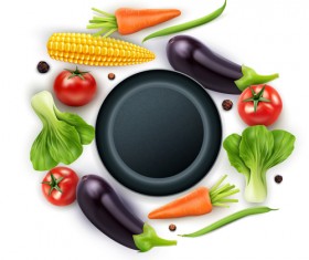 Fresh vagetables background art vector 02