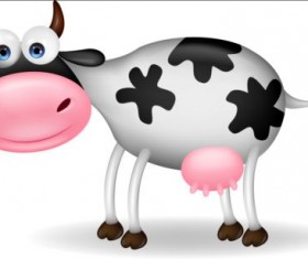 Funny cartoon cow vector material