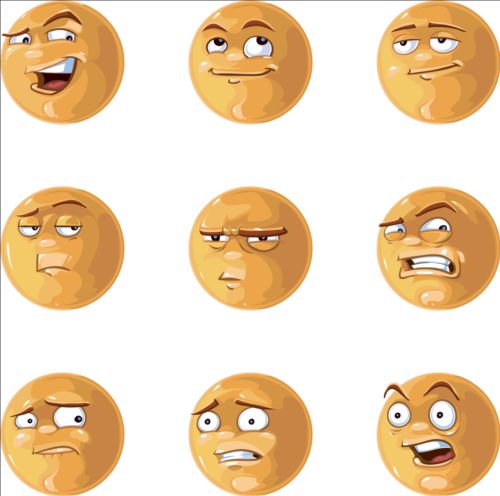 Funny emoticons Icons set vector