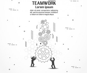Gearwheel with teamwork template vector 07