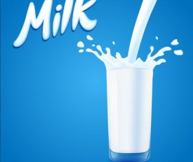 Glass cup with milk vector