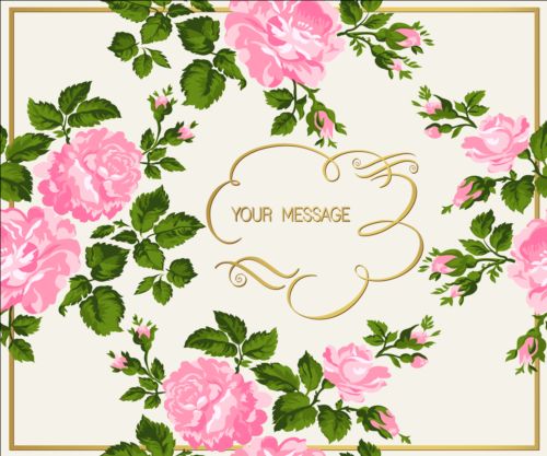 Gold calligraphy decoration with rose background vector 02
