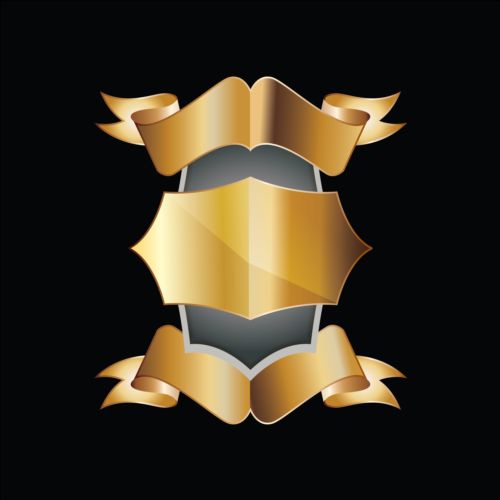 Golden royal badge luxury vector 01