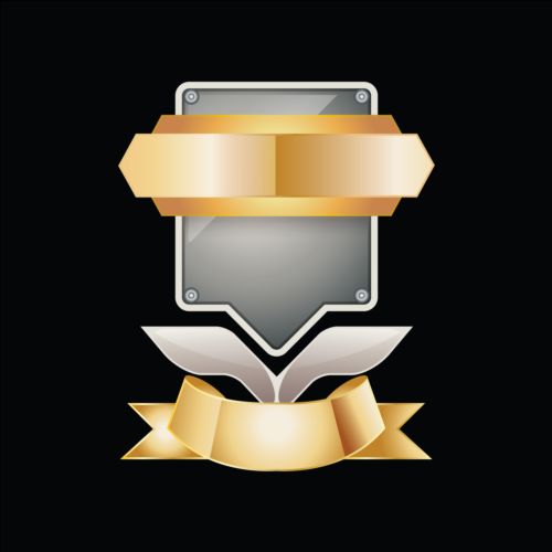 Golden royal badge luxury vector 04