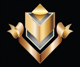 Golden royal badge luxury vector 05