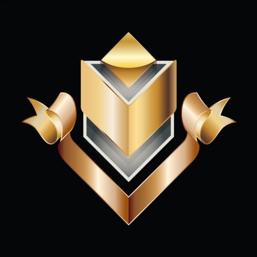 Golden royal badge luxury vector 05