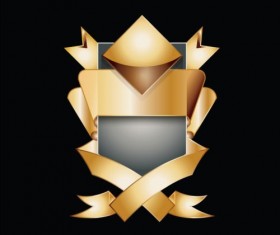 Golden royal badge luxury vector 08