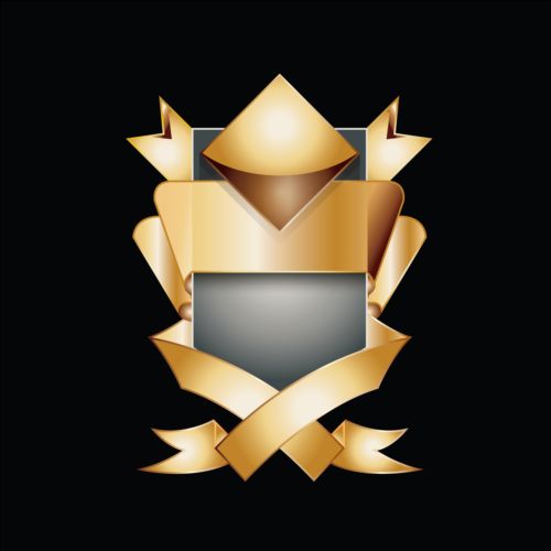 Golden royal badge luxury vector 08