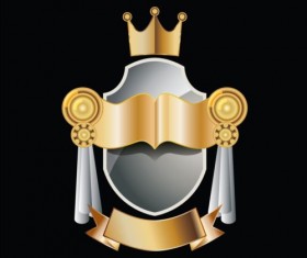 Golden royal badge luxury vector 10