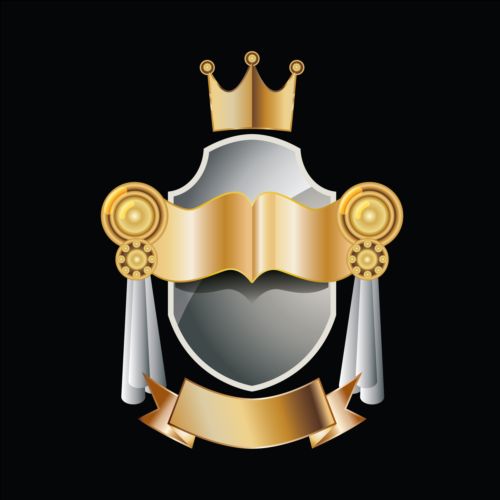 Golden royal badge luxury vector 10