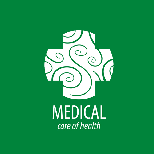 Green medical health logos design vector 01