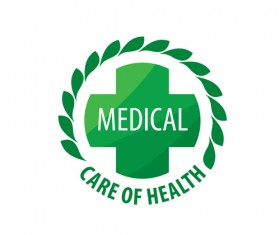 Green medical health logos design vector 03