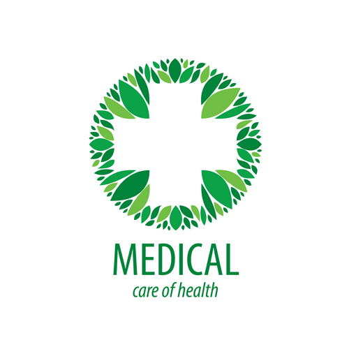 Green medical health logos design vector 05