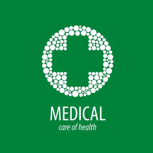 Green medical health logos design vector 06