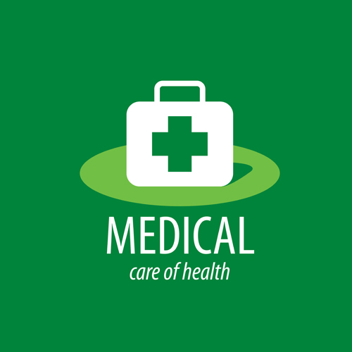 Green medical health logos design vector 07