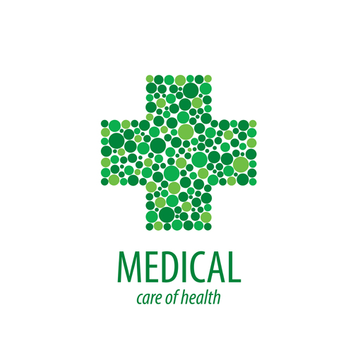 Green medical health logos design vector 12