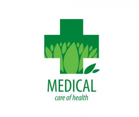 Green medical health logos design vector 15