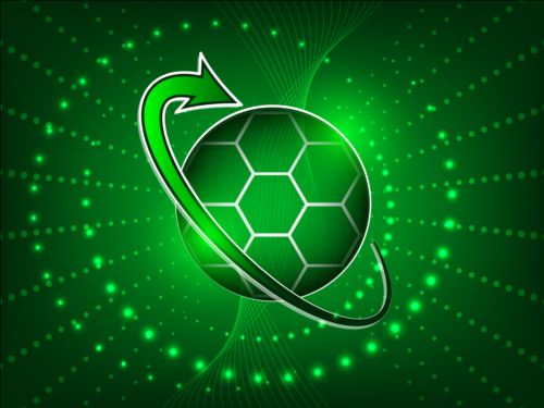 Green styles soccer background vector 07