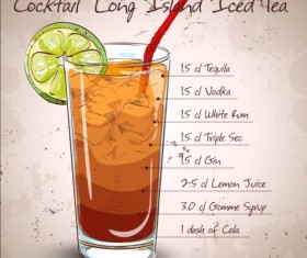 Hand drawn cocktail design vectors set 03