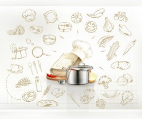 Hand drawn cooking infographics vector