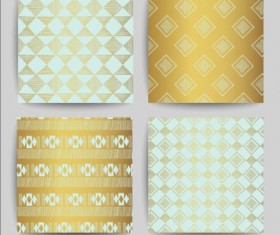 Hand drawn pattern seamless set vector 05