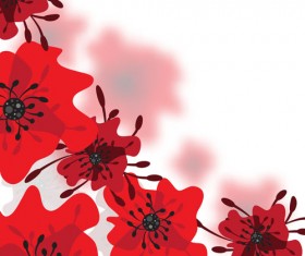 Hand drawn red flower backgrounds vector 03