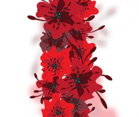 Hand drawn red flower backgrounds vector 07