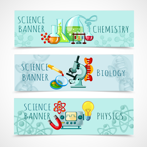 Hand drawn science banner vector