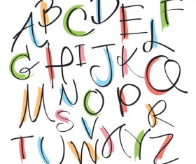 Hand drawn uppercase alphabet vector