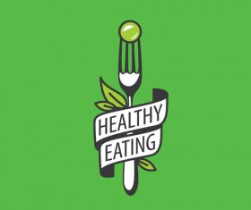 Healthy eating logo design vector set 07
